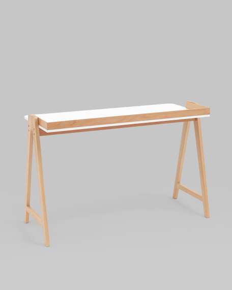 Стол письменный Pyramid 118*53 белый/светлое дерево