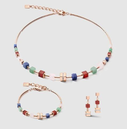 Серьги Coeur de Lion Rose Gold Multicolor 5058/21-1561