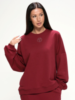 Костюм oversize в стиле спорт шик, бордовый