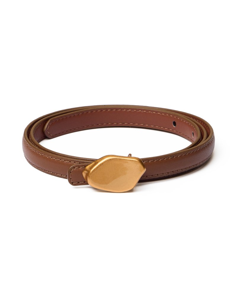 Ремень с декоративной пряжкой коричневый