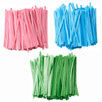 500 скрутиков-прутиков 10 см с рисунком Горошек в пластмассовой оболочке