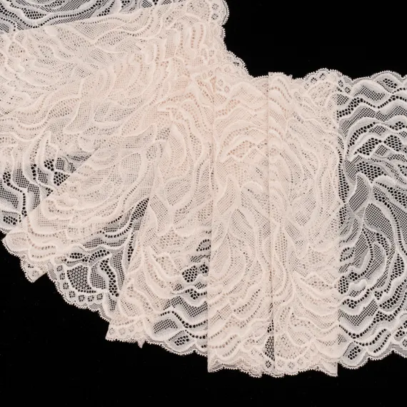 Кружево эластичное серебристый пион 22 см, Китай