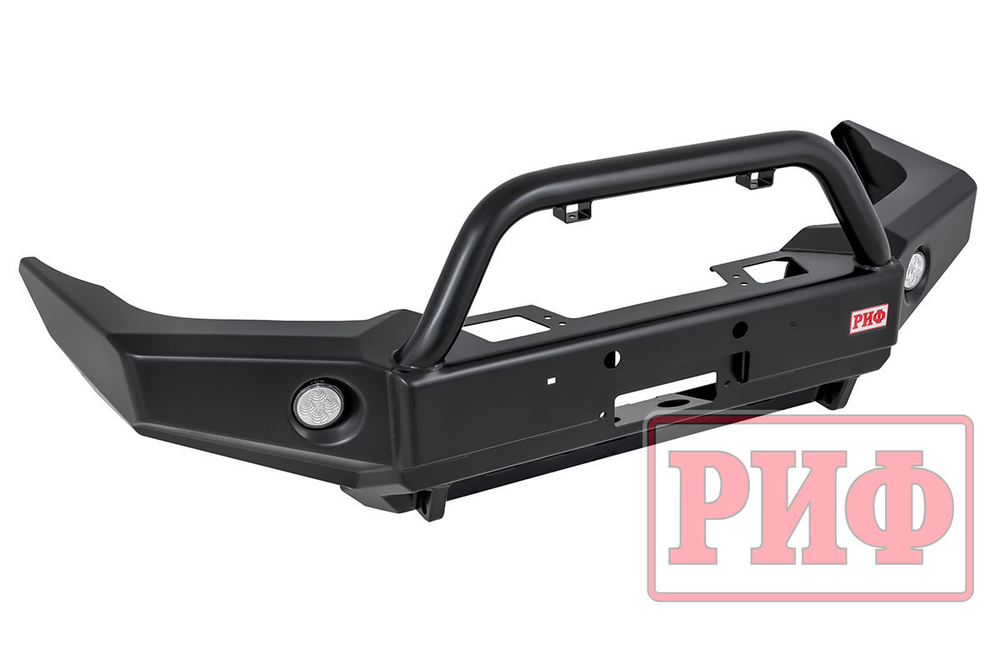 Бампер силовой передний Toyota Land Cruiser Prado 120 c доп. фарами, центральной дугой, защитой бачка омывателя РИФ