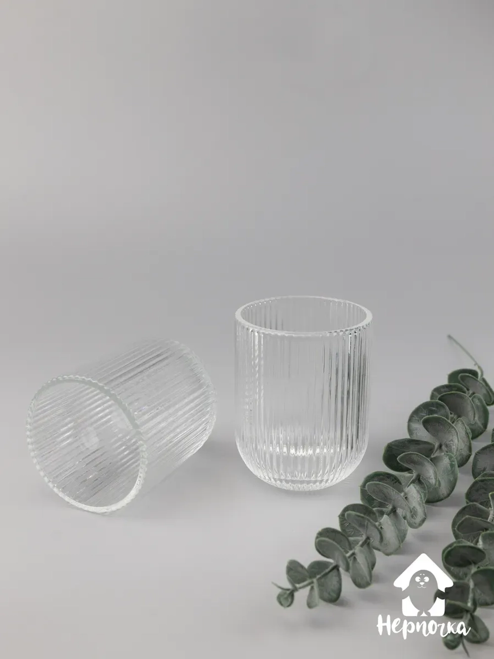 Набор ребристых бокалов для виски, 270 мл. 6 шт. Прозрачные