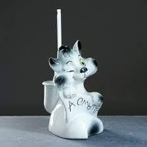 Подставка под ерш "Кот-хулиган" с щёткой  5643