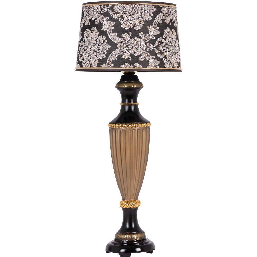 Настольная лампа Ваза Ребристая Бронза с абажуром Vatican (Ватикан) Тюссо Черный