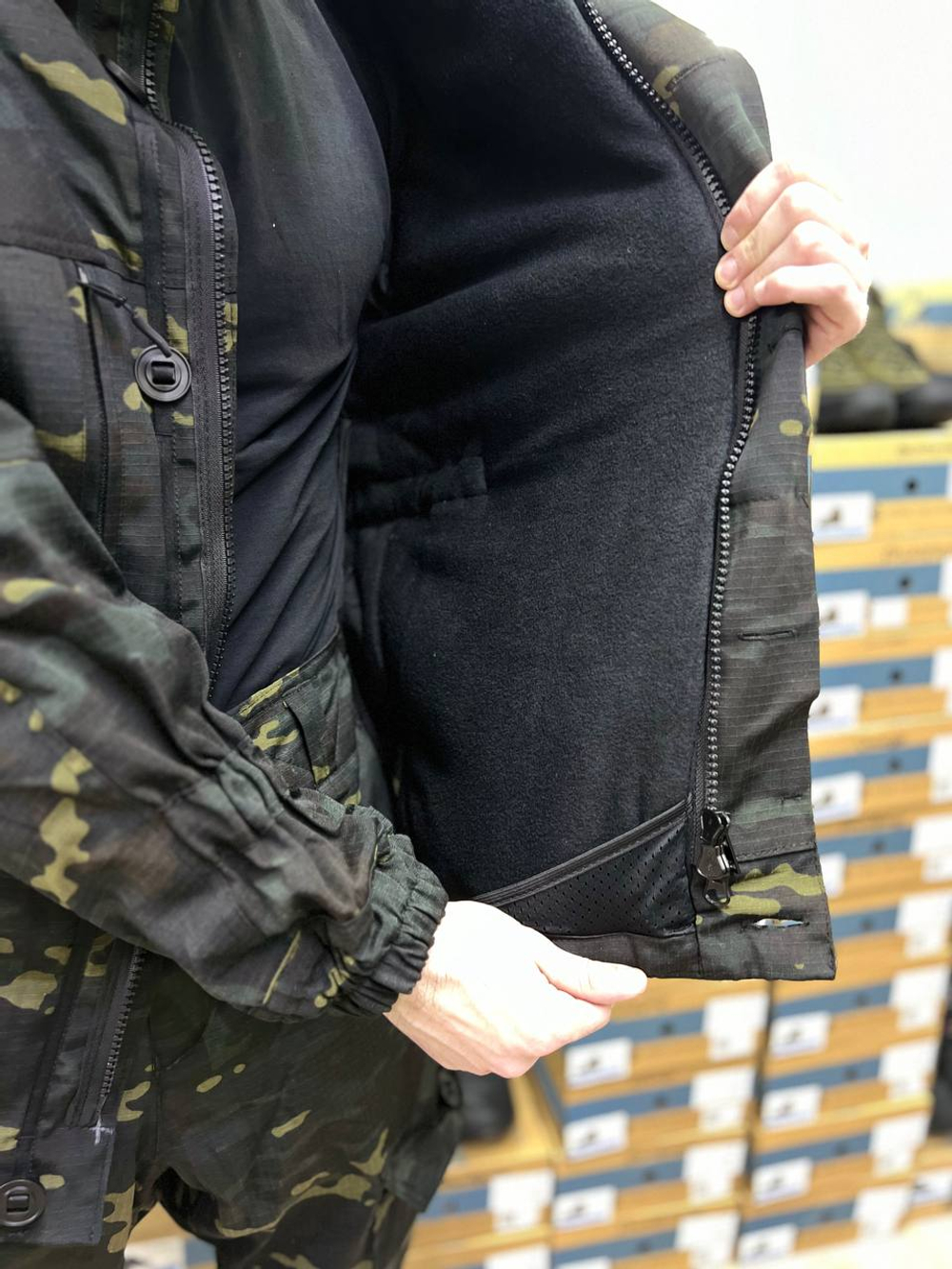 Костюм Горка 6 флис лайт / осень-зима / чёрный мультикам 2