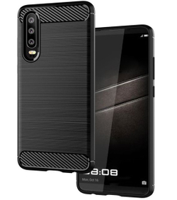 Чехол для Huawei P30 цвет Black (черный), серия Carbon от Caseport