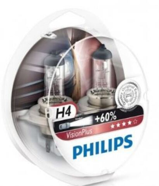 Автолампа H4 12V- 60/55W Philips (P43t) ( +60%) Vision Plus (кт2шт) #12342VPS2 ORIGINAL