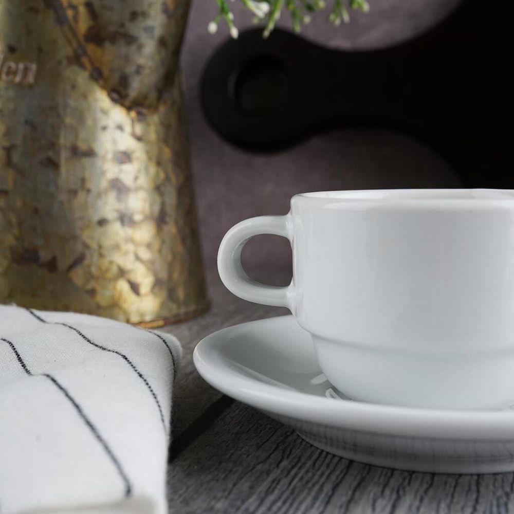 Кофейная пара 90 мл d 6,7 см h5 см белая фарфор   Stackable P.L. Proff Cuisine [4]