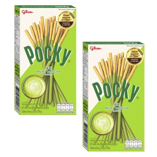 Покки соломка в шоколадной глазури со вкусом молочного зелёного чая, 39гр (Индонезия)