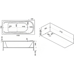 Акриловая ванна Bas (Бас) Мальта 170x75, с каркасом