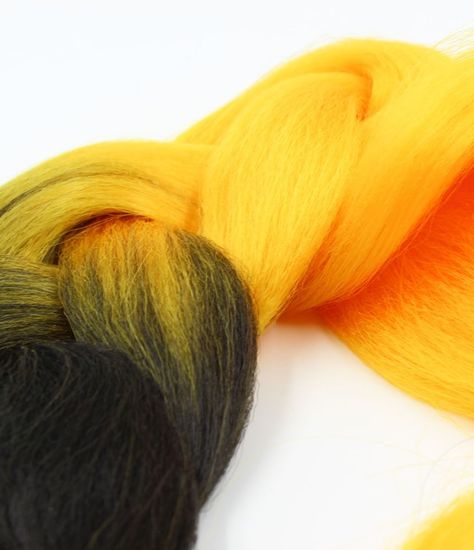 Канекалон 2-цветный 100гр 130см B09 черно светло оранжевый