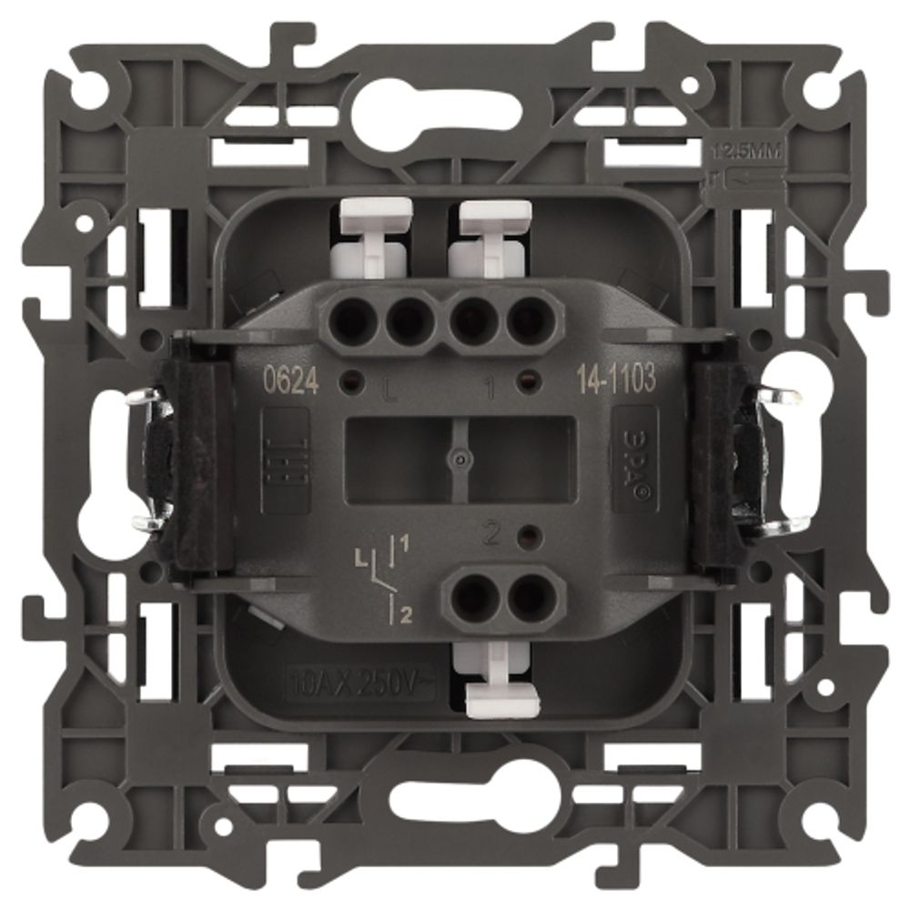 14-1103-05 ЭРА Переключатель, 10АХ-250В, IP20, Эра Elegance, антрацит | Elegance Антрацит