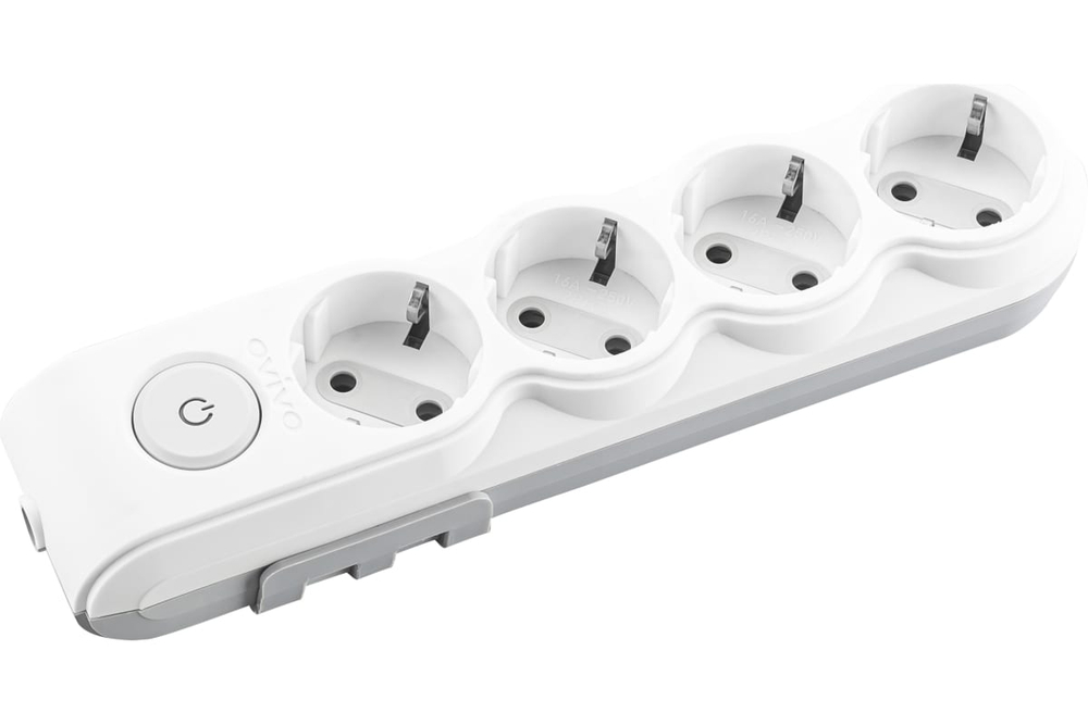 Колодка 4 гнезда OVIVO суппорт выключатель с/з 700-000000-124