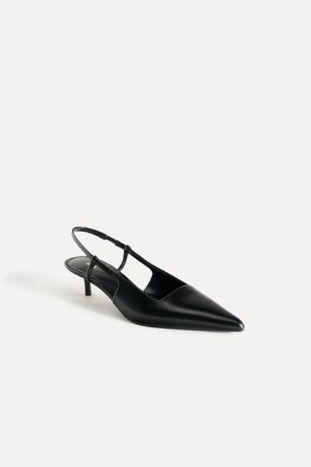 ZARA КОЖАНЫЕ ТУФЛИ-МЮЛИ — 50TH ANNIVERSARY, ЧЕРНЫЙ