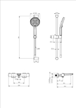 Смеситель для ванны с душевым гарнитуром и термостатом WONZON & WOGHAND, Брашированное золото (WW-C2021-A-BG)