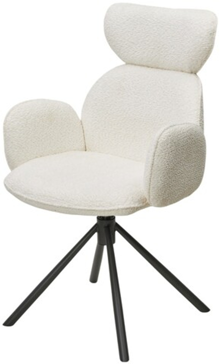 Стул М-City DISAUR Варди (Vardy) поворотный на 360 градусов, Белый букле Xd841-01, Серый