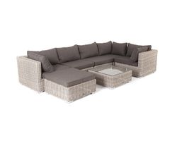 "Лунго" трансформирующаяся лаунж-зона из искусственного ротанга, цвет бежевый