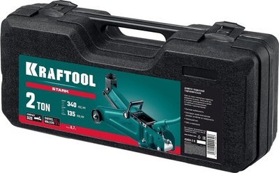 KRAFTOOL STARK, в кейсе 2 т, 135 - 340 мм, для легковых а/м, подкатной домкрат (43453-2-K)