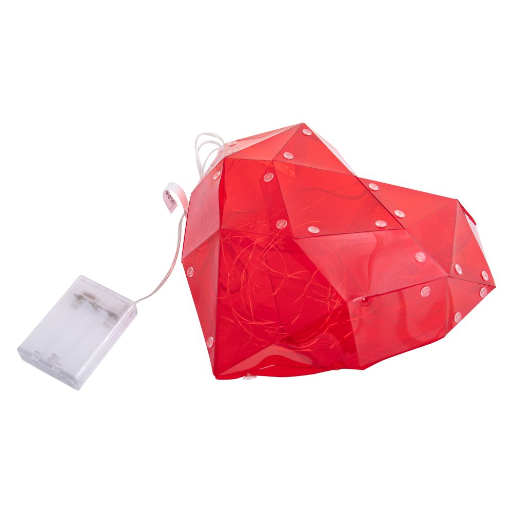 ULD-R511 3АА RED HEART Светильник декоративный Красное сердце. на батарейках 3AA не в-к. 100 светодиодов. Белый свет. Цвет корпуса красный. TM Uniel