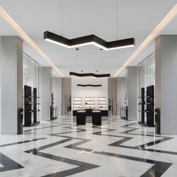 ULO-K19A 28W-4000K-Z30-120 IP40 BLACK Светильник линейный светодиодный подвесной. Зигзагообразный. профиль 50х70мм. Белый свет 4000K. 3000Лм. Алюминий. Цвет черный. TM Uniel