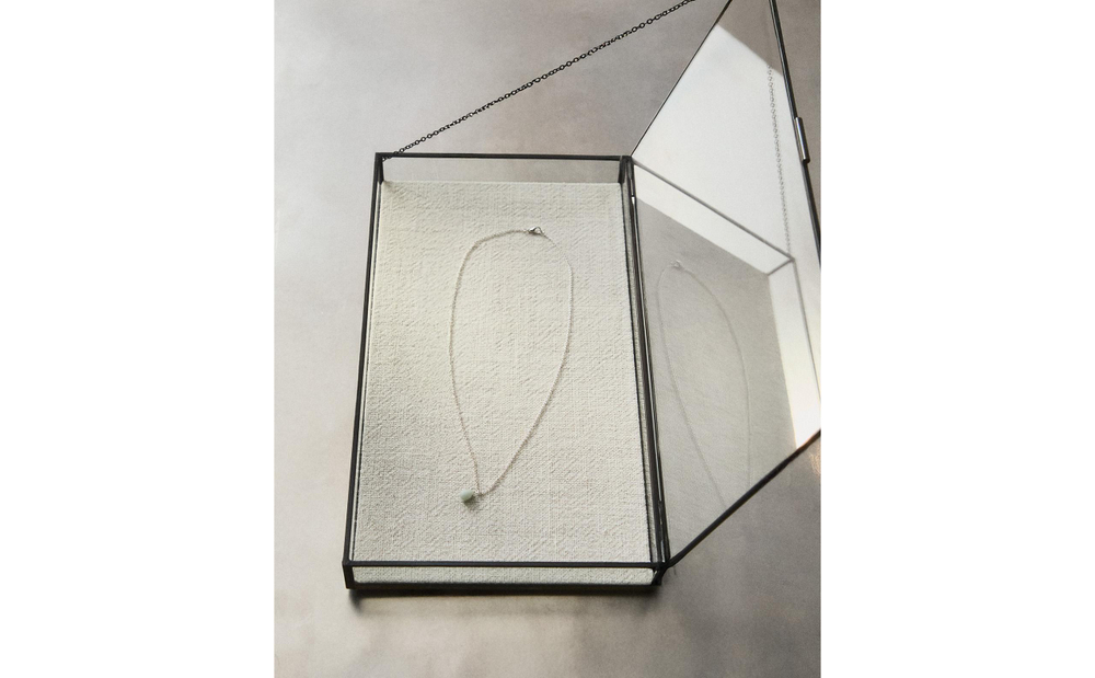 Zara Home Шкатулка из стекла, цвет чёрный, 32 см