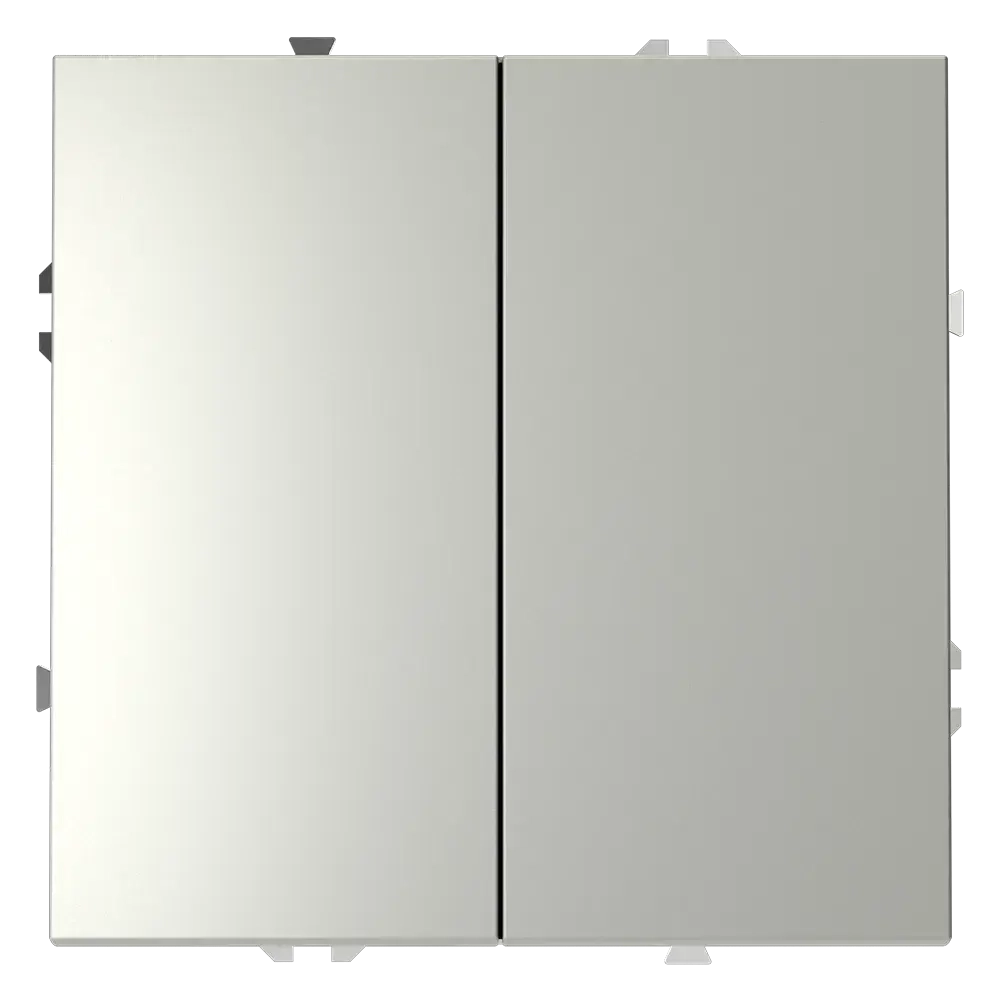 Проходной переключатель встраиваемый VOLTUM S70 двухклавишный 10А, (сталь)