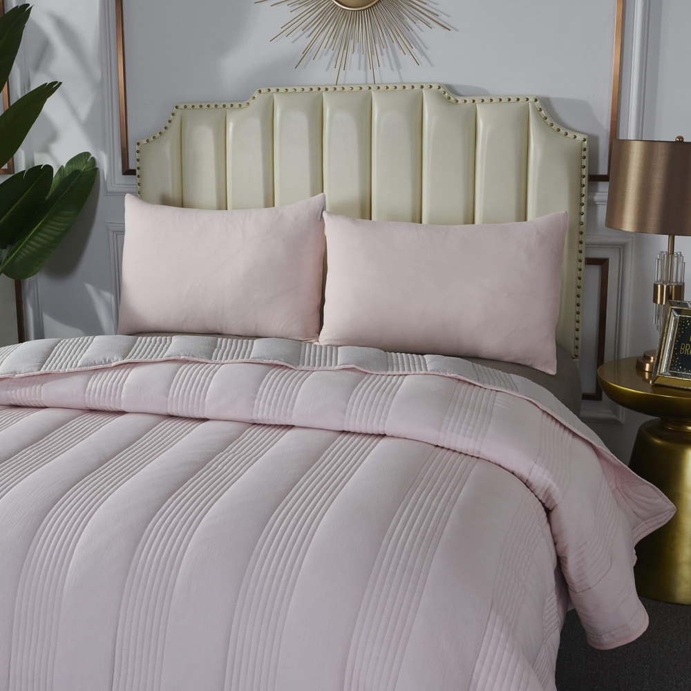 Покрывало 230x250 и 2 наволочки 50х70 Sofi De MarkO Саломея светло-розовое