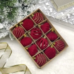 Набор елочных украшений VELOUR «Восточная ночь» 6 см (набор 12 шт), Рубин