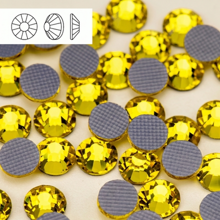 Стразы горячей фиксации из стекла, цвет Citrine, форма Flatback