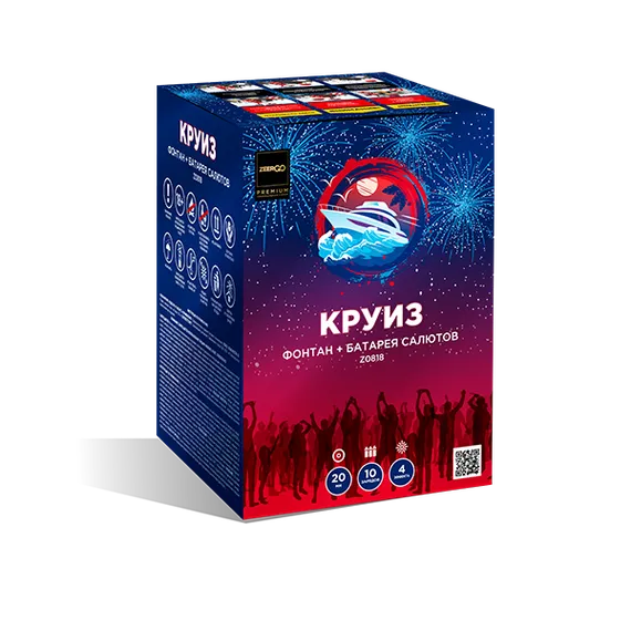 Круиз фонтан + 0,8&quot;х10 залпов Z0818
