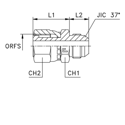 Адаптер AS DN18-20 ORFS 1.3/16 - JIC 1.1/16 (обжатая гайка)