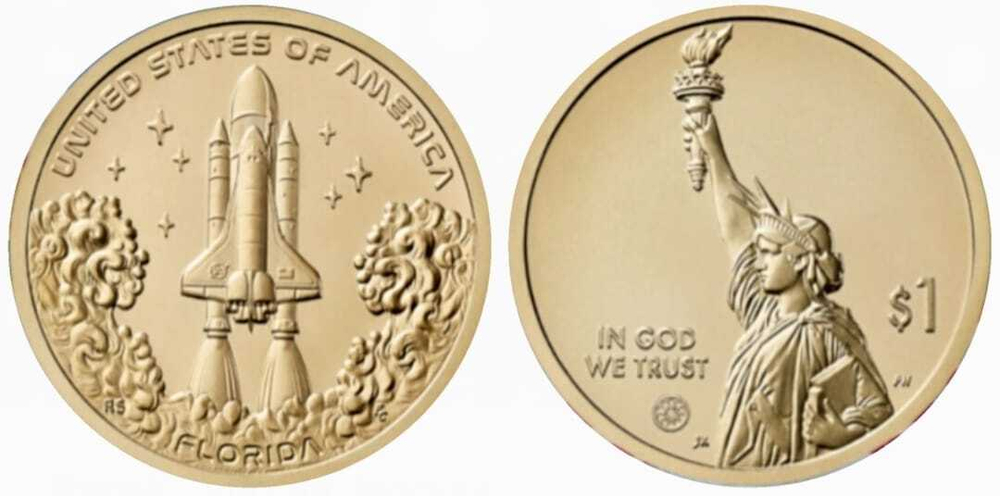 США 1 доллар 2025 Инновация 28 Флорида - Мыс Канаверал