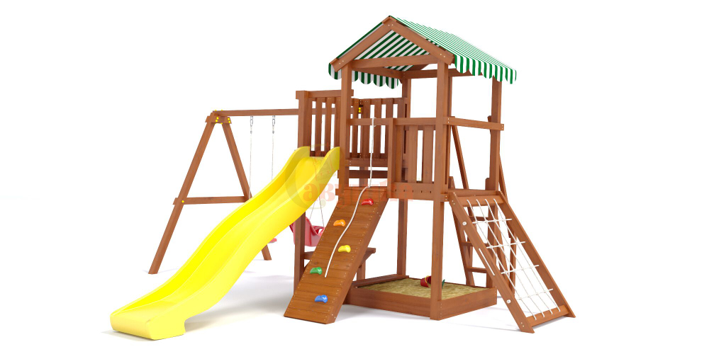 Детский игровой комплекс Савушка "Мастер" - 2 (с окраской) горка 3м