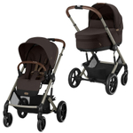Коляска Cybex Balios S Lux TPE complete Aton B2 Bay Blue 3 в 1 Chocolate Brown с дождевиками