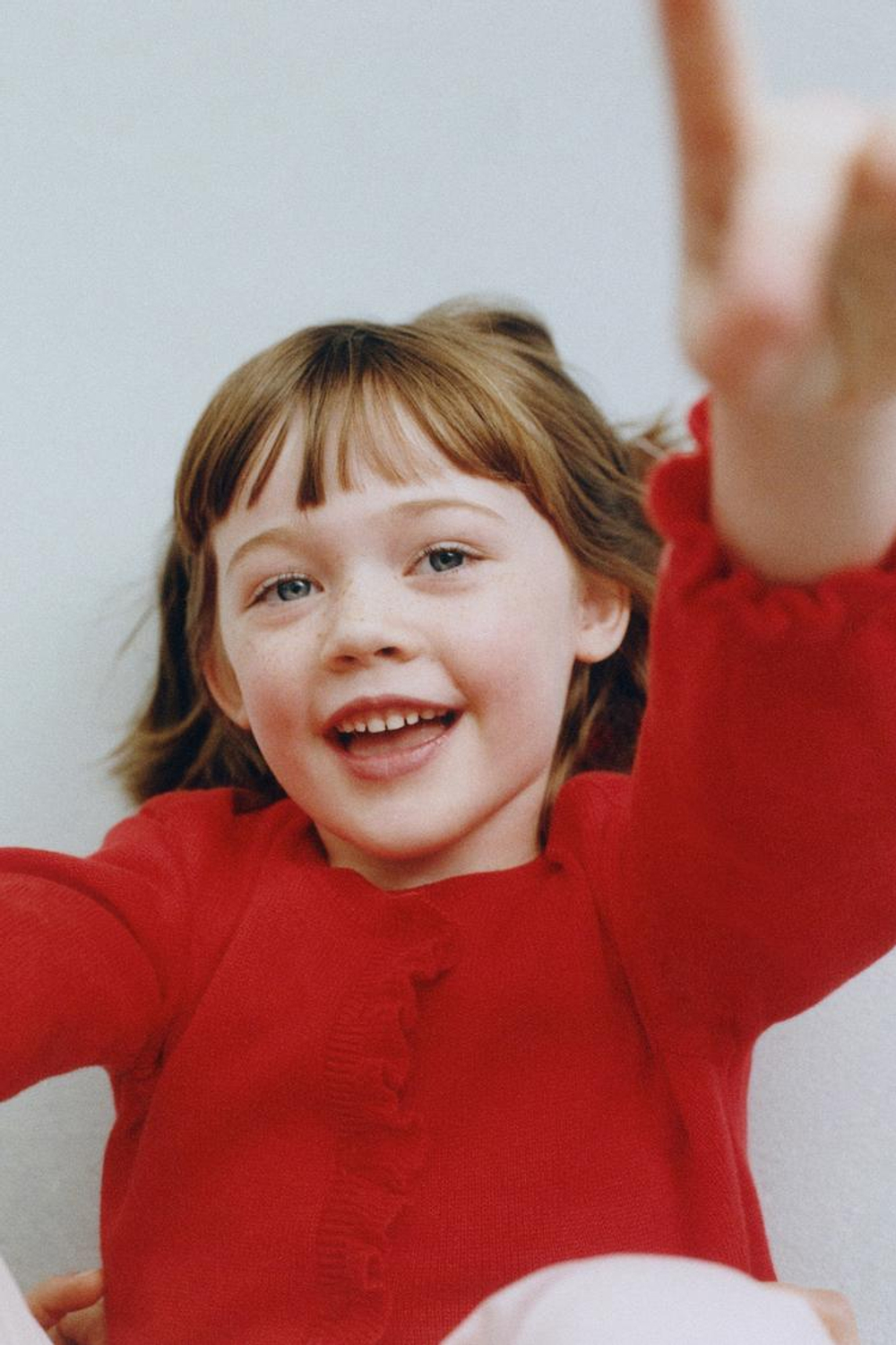 ZARA КАРДИГАН С ВОЛАНАМИ, КРАСНЫЙ