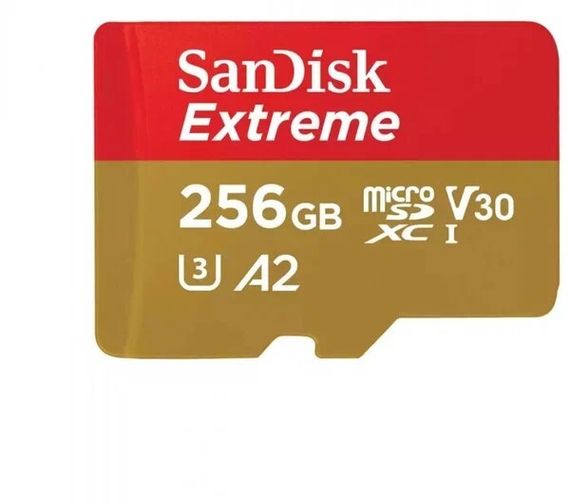 Карта памяти SANDISK micro SDXC 256Gb Extreme UHS-I U3 V30 A2 (190/130 MB/s)
