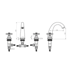 Смеситель для раковины на 3 отверстия Boheme TRADIZIONALE CHROMO 277 W-Cr