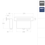 Излив душевой настенный встраиваемый водопад HYDROTHERAPY RCE02