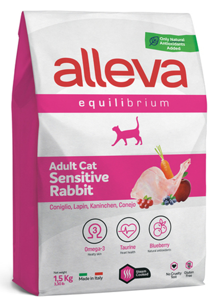 ALLEVA EQUILIBRIUM CAT д/к Adult Sensitive Rabbit / взр. кошек  с кроликом 1,5 кг