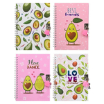 Блокнот детский с замочком, формат А5 в клетку, 48 листов для записей и заметок, Basir, с рисунком Авокадо, для школы и дома, размер 18х13 см