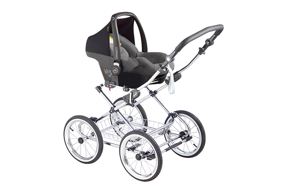 Детская коляска 3 в 1 Roan Emma E-64 (Серый/Белая кожа)