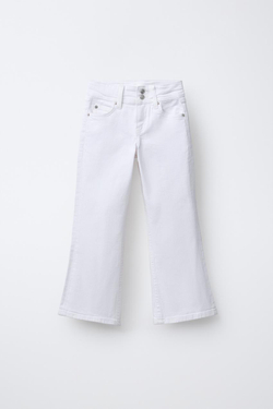 ZARA ДЖИНСЫ FLARE С ДВОЙНОЙ ПУГОВИЦЕЙ, БЕЛЫЙ