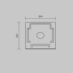 Комплект заглушек (для профиля 25x22) 2 шт., ALM-2522-B-EC 642066 Led Strip 642066