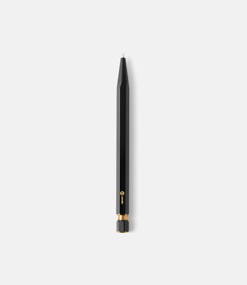 Ystudio Classic Revolve Ballpoint Pen Spring Black — ручка из латуни