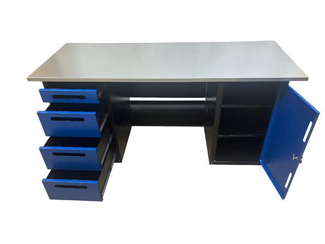 Great Wolf (GWT-V1800BL) Верстак инструментальный двухтумбовый, 4 ящика, тумба с дверью, 1800x700