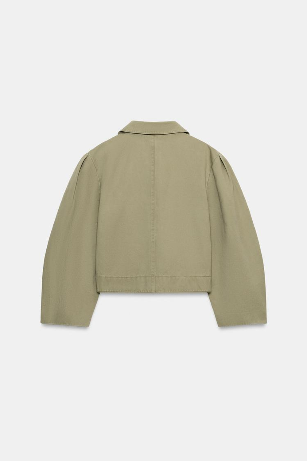 ZARA УКОРОЧЕННАЯ КУРТКА С ЭФФЕКТОМ ПОТЕРТОСТИ, ХАКИ