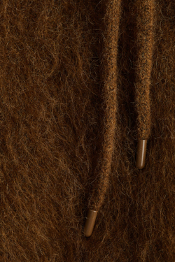 H&M Толстовка с капюшоном из смесовой мохеровой пряжи, темно-коричневый