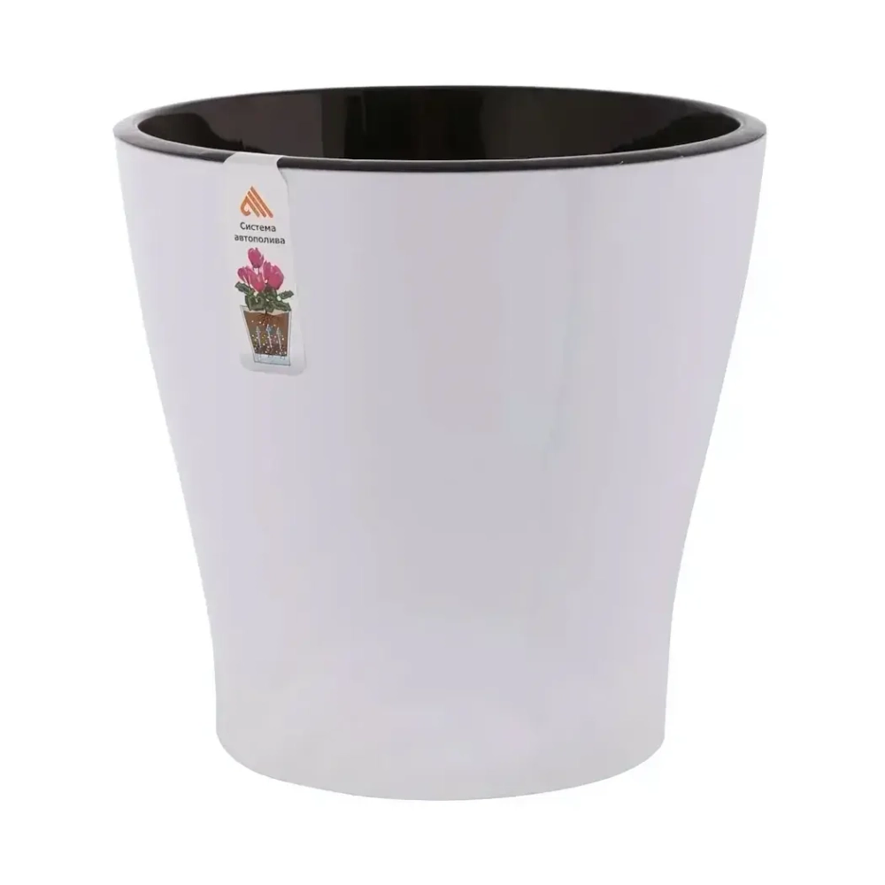 Горшок цветочный Лея 5л двойной белый